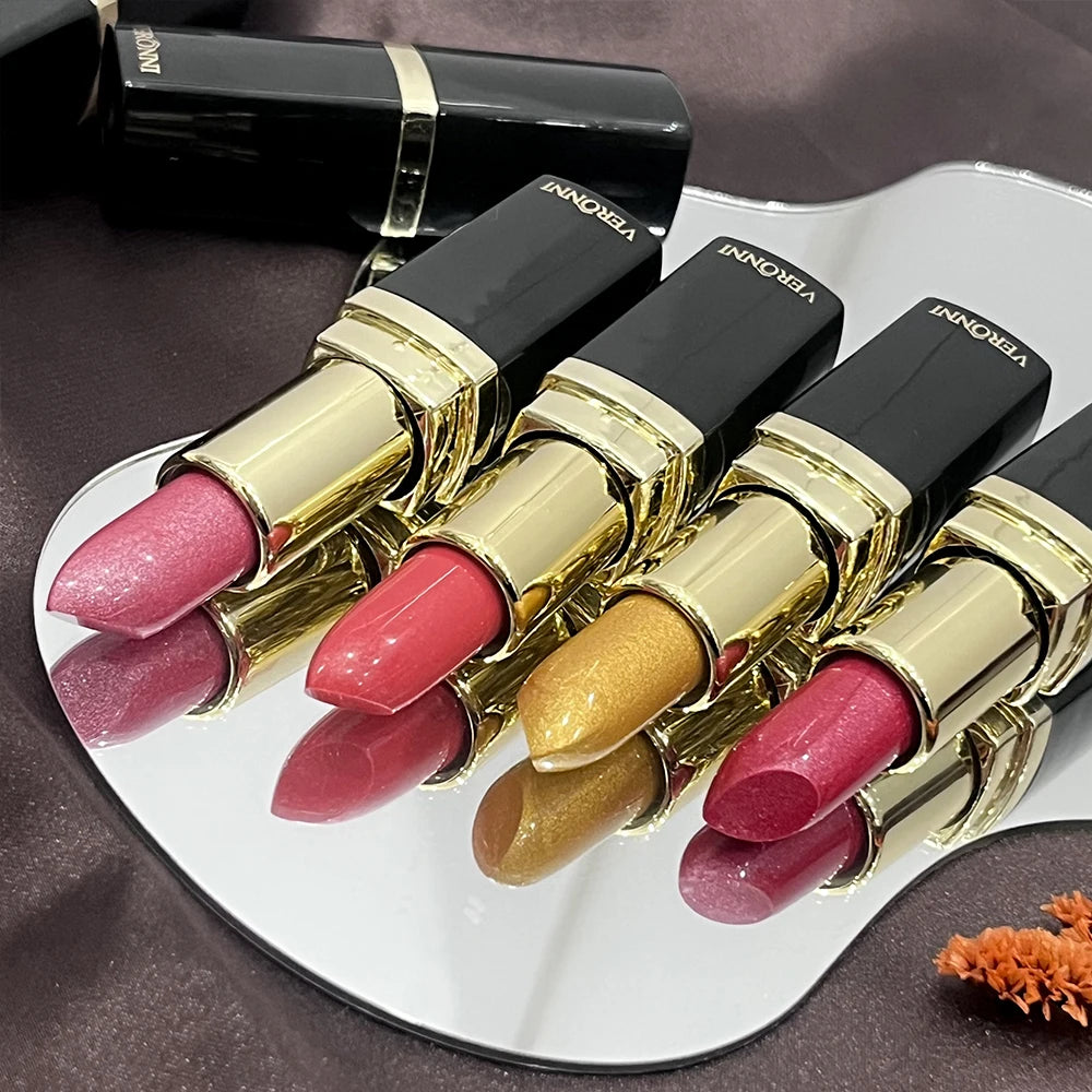 Pearlescent Glitter Lipstick Metallic Waterproof Long Lasting Matte Zpaxo