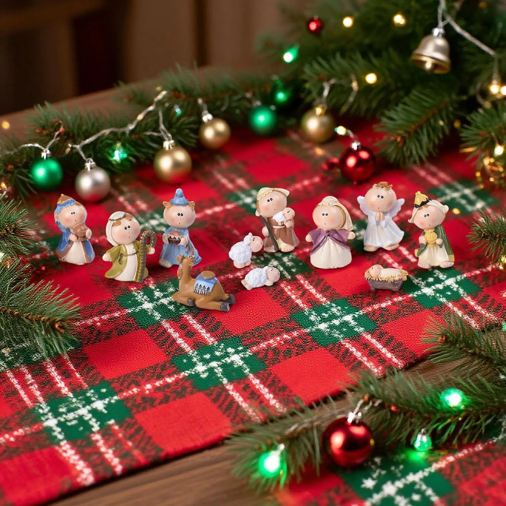 Christmas Nativity 11 Miniature Scene Figures Home Decor Indoor