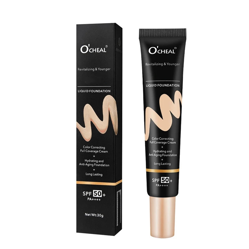 BB Cream Full Cover Face Base Liquid Foundation Makeup Waterproof Long Lasting Facial Concealer Whitening Cream Korean Make Up Zpaxo