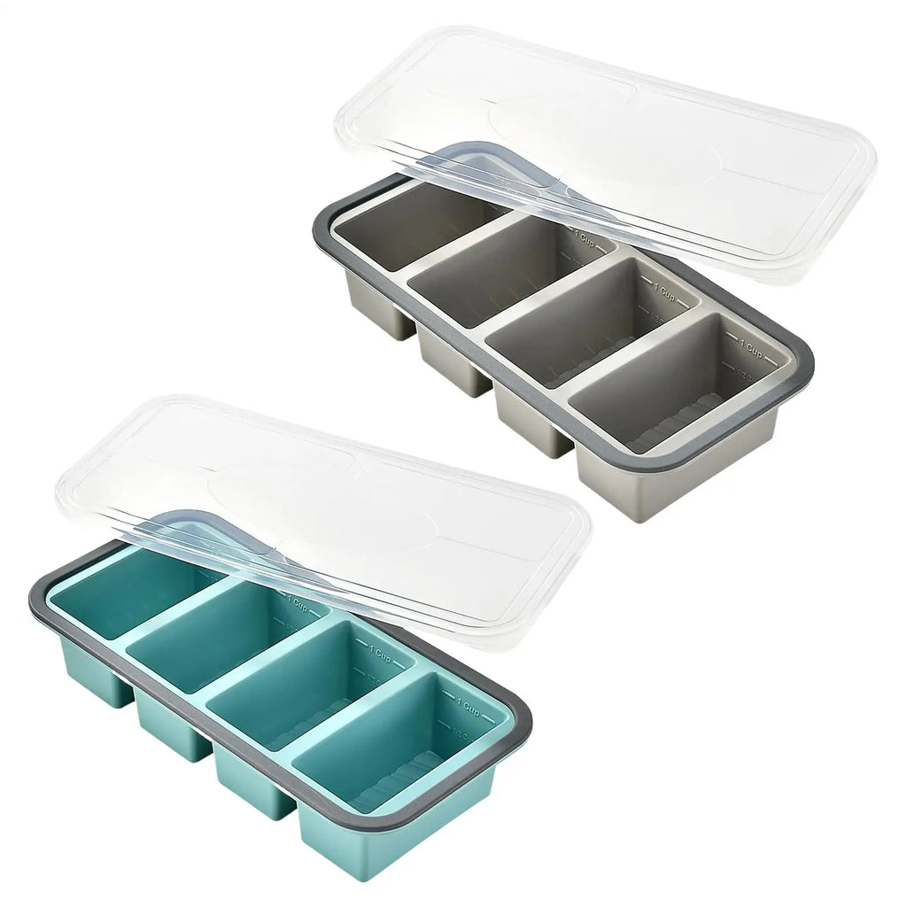 Silicone Freezer Molds Lids Food Storage Containers Easy Release Soup