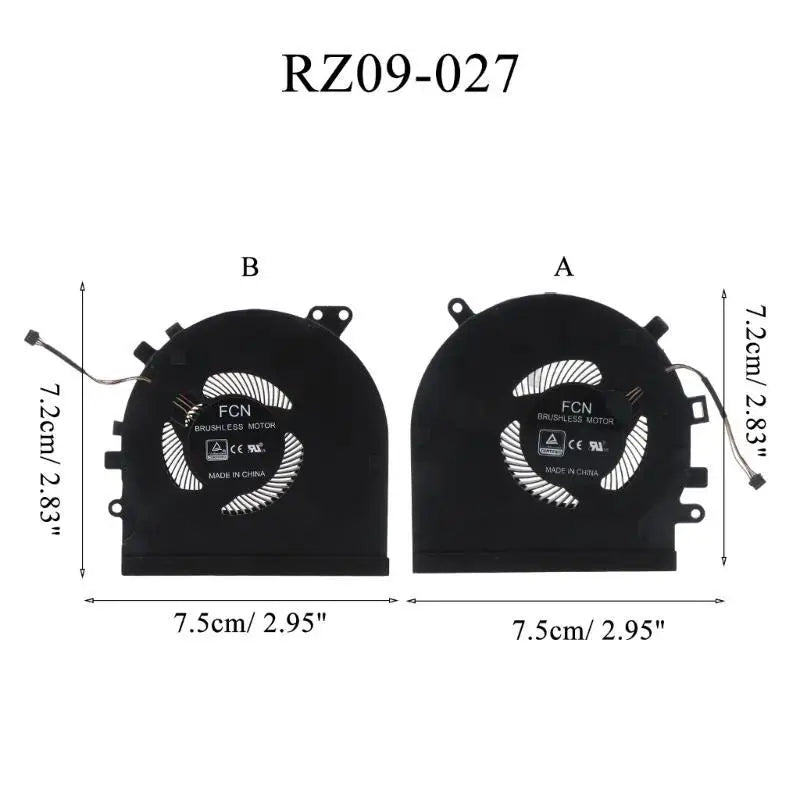 652F CPU GPU Cooling Fan For Spirit Blade 15 1060 RZ09-0300 RZ09-027 RZ09-0270 Cooling Fan Radiator Replacement Zpaxo