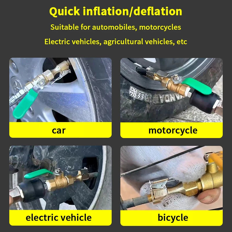 Lock-On Tire Inflator Chuck Nozzle | Air Compressor Adapter