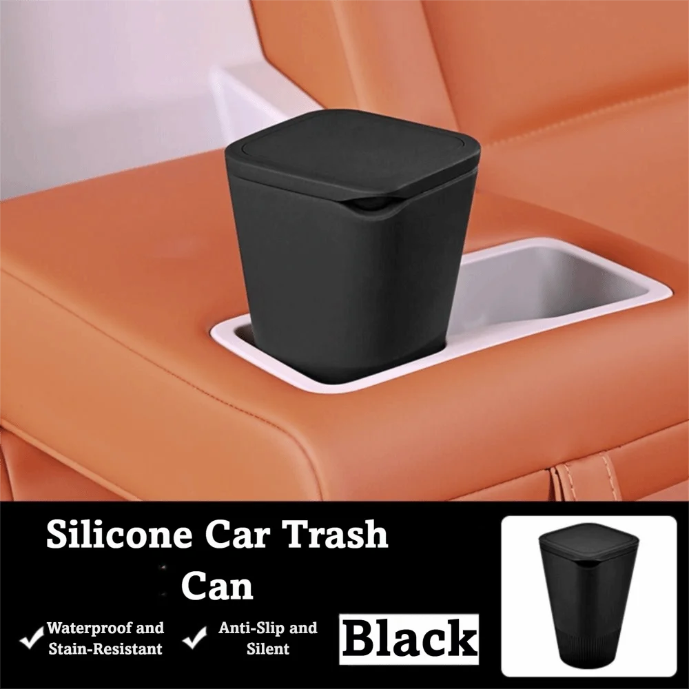 Silicone Material Car Trash Bin Sealed Design Odor-proof Garbage Cup Zpaxo