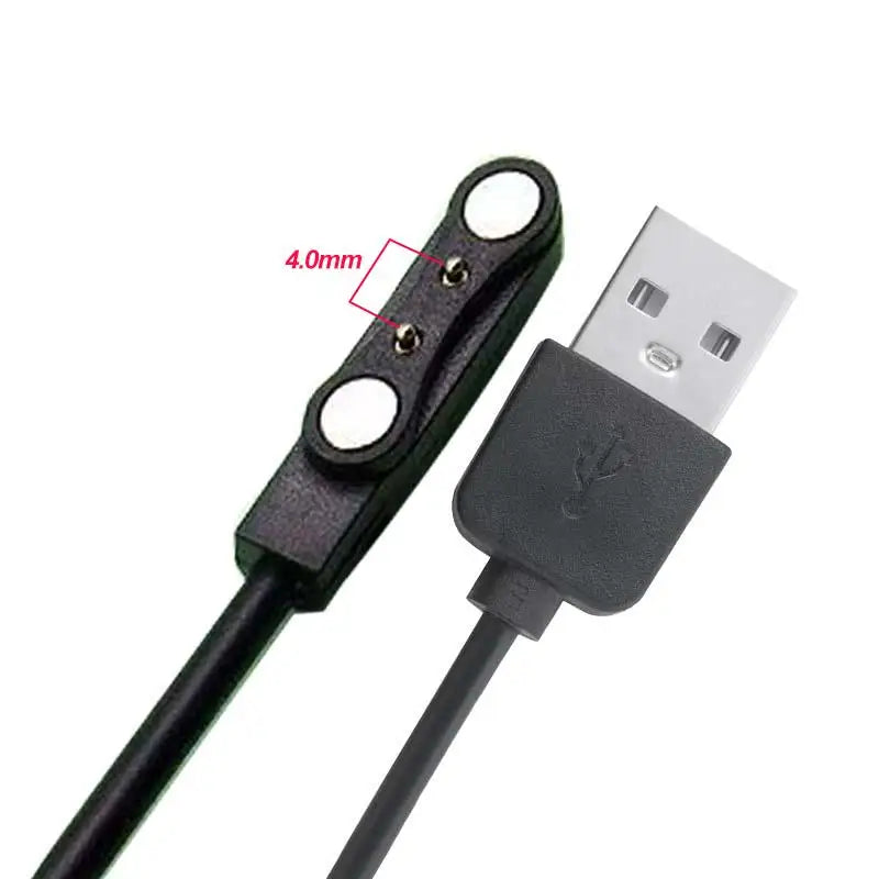 Universal Smart Watch Magnetic USB Dock Charging Cable Adapter 2Pin 4Pin For Adult Kids Smartwatch Power Charge Wire Accessories Zpaxo 2pin-4.0mm