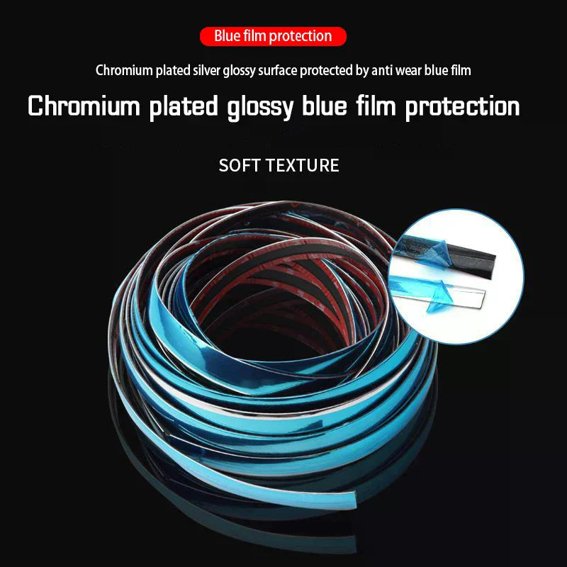 6mm×5m Chrome Car Body Trim Strip – Door & Bumper Moulding
