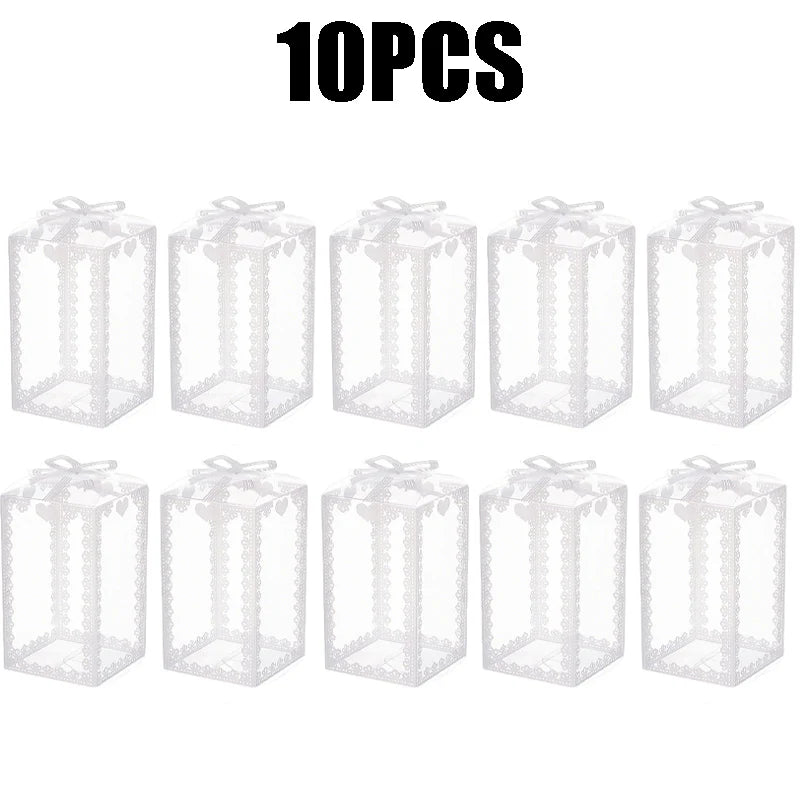 Clear PVC Plastic Candy Favor Box Transparent Container Wedding