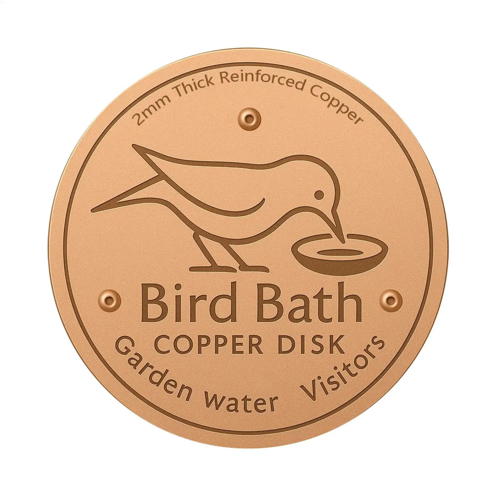 Bird Bath Copper Disk Birdbath Cleaner Feeder Accessories Triple-Point Support Purification Disc for Water Bowl All-Season Zpaxo Default Title