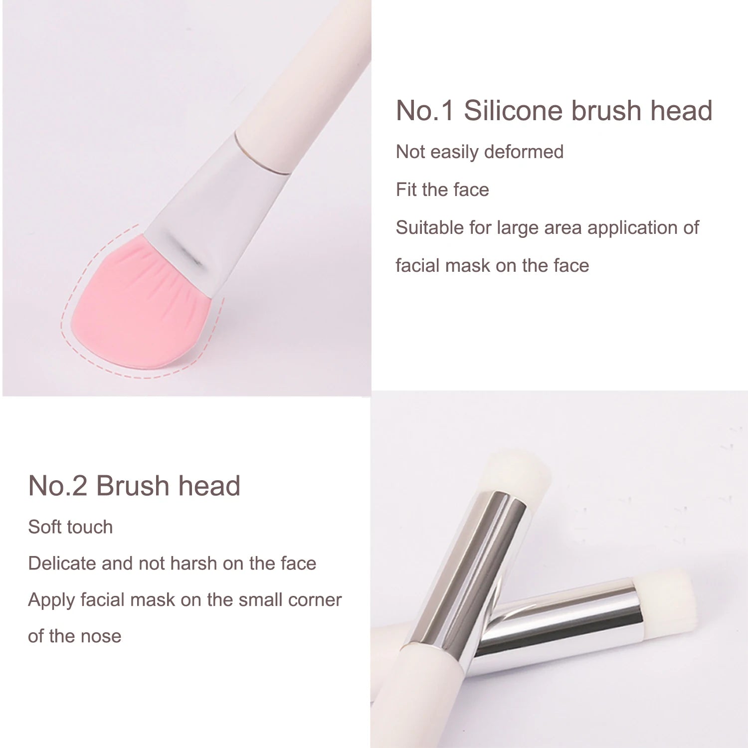 Soft silicone double-headed facial mask brush smearing facial mask brush mud mask special brush Zpaxo
