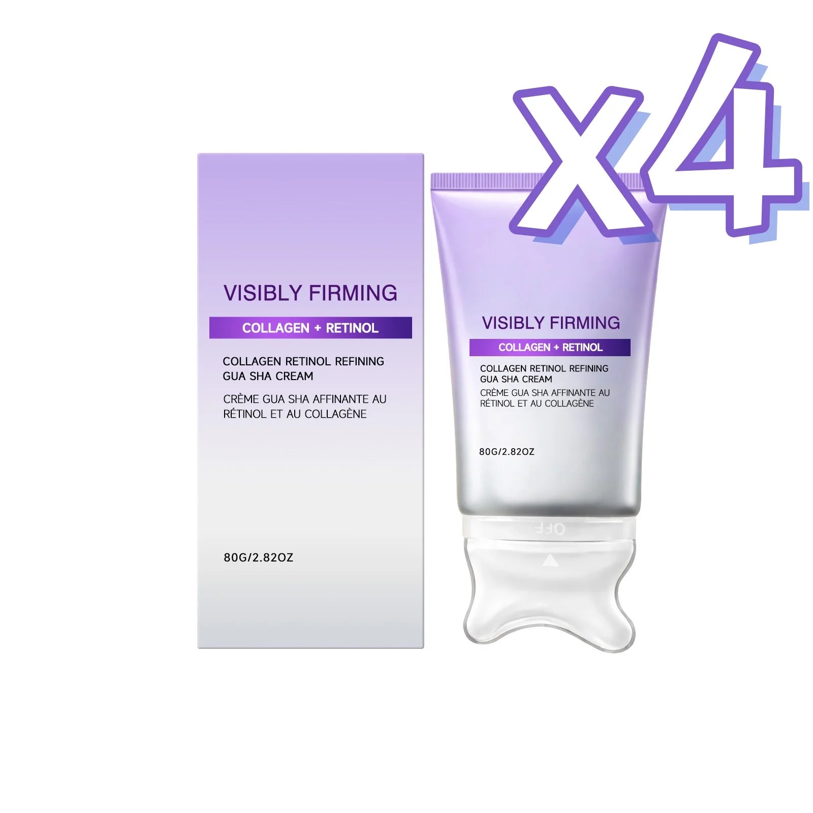 Retinol Collagen Gua Sha Lifting Face Cream 80g – Firms & Contours Lifting Face Cream Zpaxo 80g boxed x4