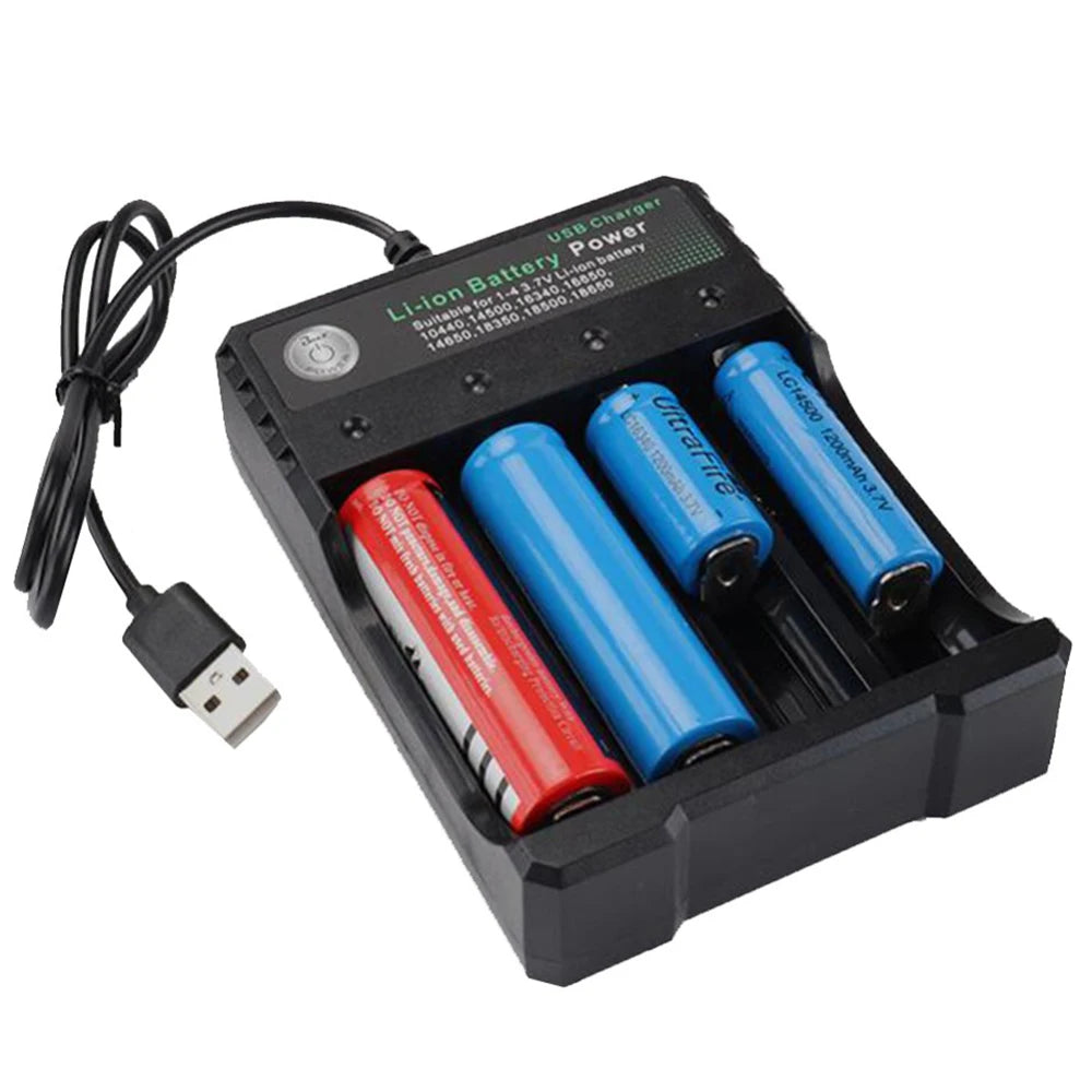 2 3 4 Slot 18650 Battery Charger For 3.7V Rechargeable Lithium 110V/220V For 14500 16340 16650 14650 18350 18500 Battery Charger Zpaxo
