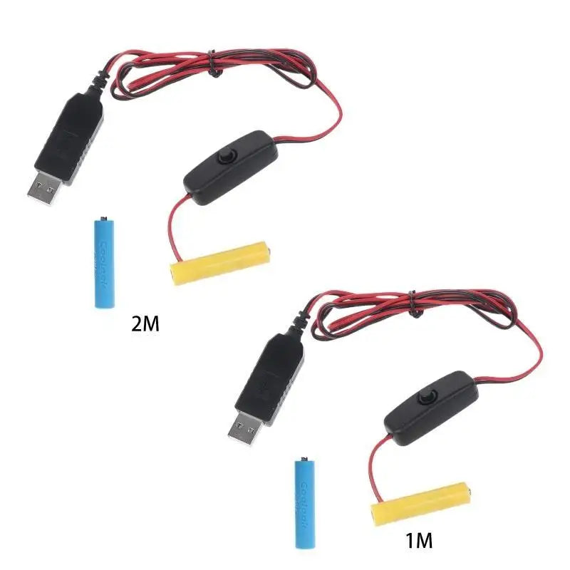 652F Universal 3V AAA USB Power Converter Battery Replace 2pcs AAA Battery Zpaxo