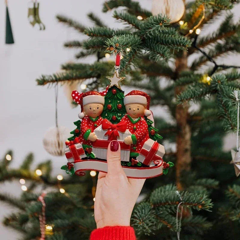 Personalized Resin Family Christmas Tree Ornaments Home Decoration