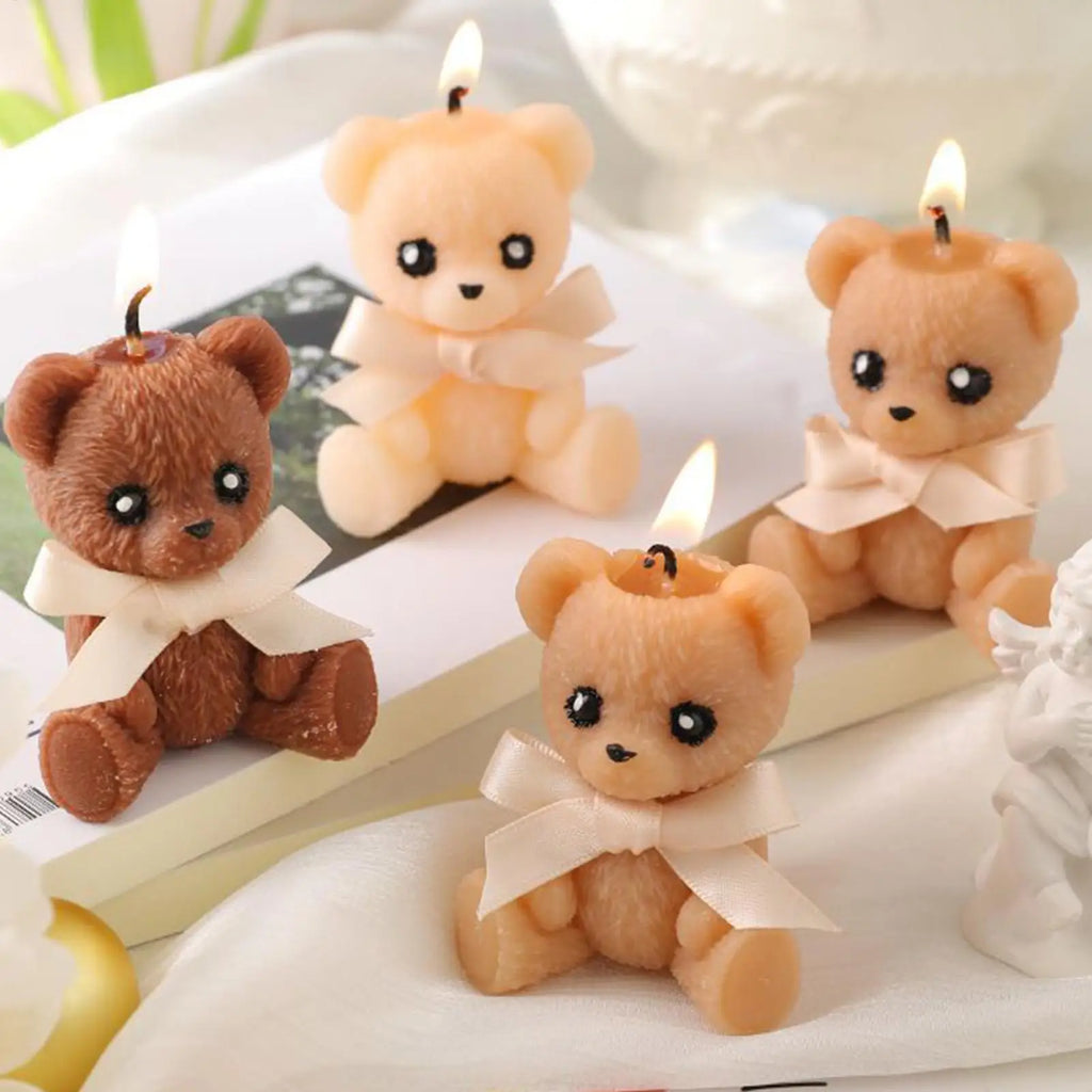Bear Shaped Candle Scented Aesthetic Cute Decorative Soy Wax Memorial
