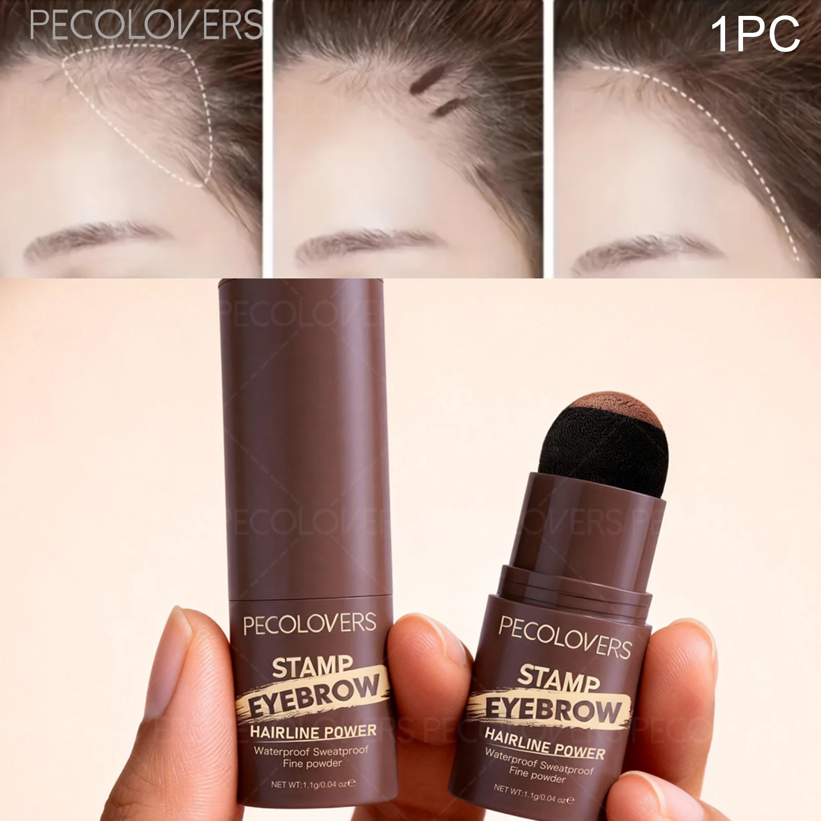 Hairline Powder Waterproof Hairline Root Cover Up,Sweatproof Eyebrow Contour Stick,Root Edge Shadow Filling Powder Zpaxo