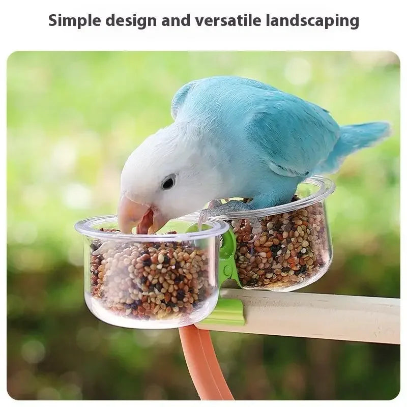 Parrot Food Bowl Feeder Cup With Clip Small Pet Bird Feeder Water Bowl Bird Cage Feeder Pet Feeding Basin Bracket Accessories Zpaxo