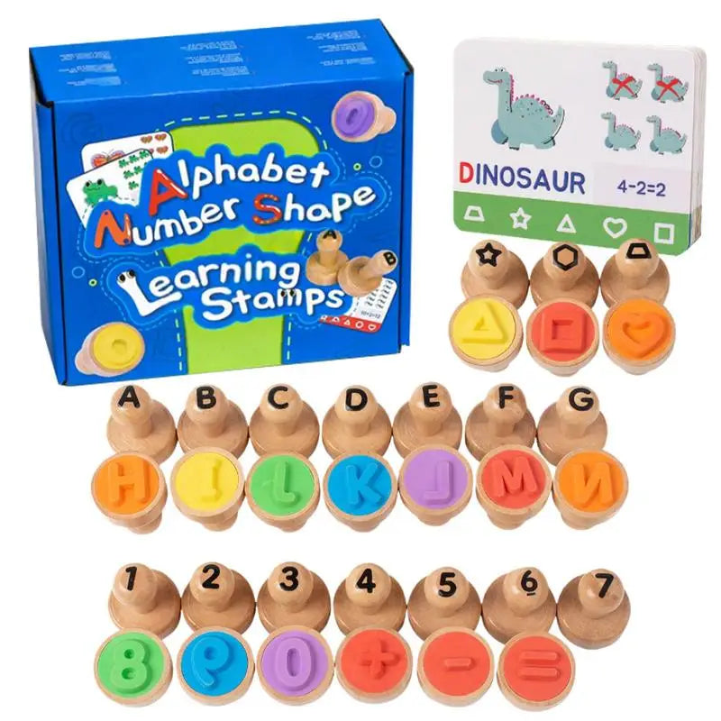 Kids Alphabet Stamps Alphabet Number Stamp Flashcard Portable Math Games Educational Toy For Kid Boy Girls Children Zpaxo United States