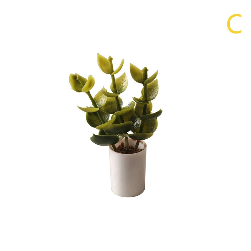 ▶1Pcs 1:12 Dollhouse Simulation Green Plant Potted Model Doll Home Living Room Decoration Micro Landscape Garden Scene Ornament Zpaxo Style4
