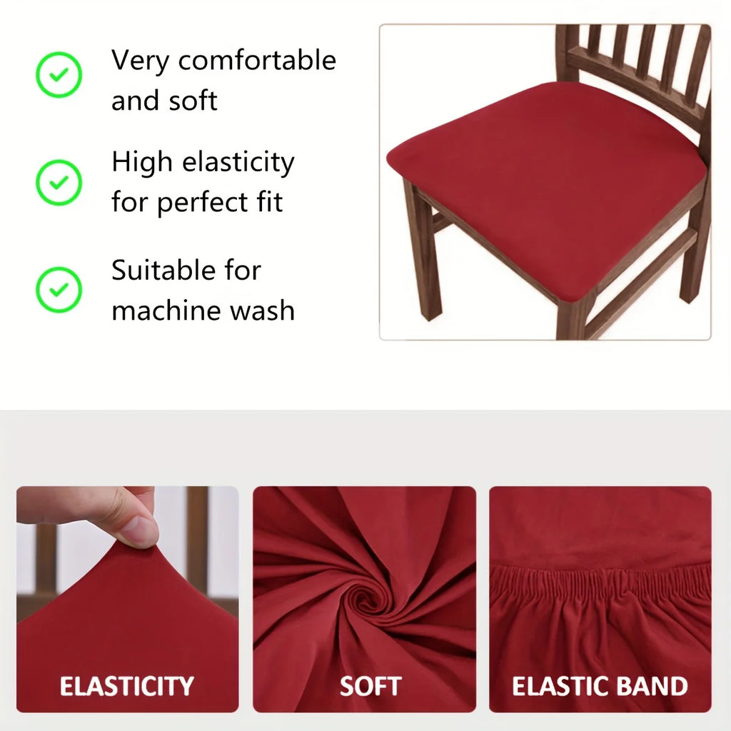 2 Solid Brushed Elastic Chair Cover Comfortable Seat Dust-proof
