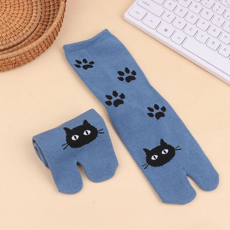 1Pair Japanese Two Finger Socks Unisex Clog Polyester Toe Separation Zpaxo
