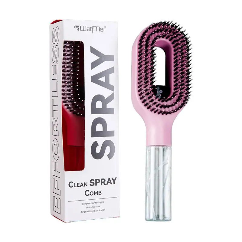 Spray Hair Brush Refillable Liquid Water Paddle Comb Anti Static Soft Zpaxo Pink