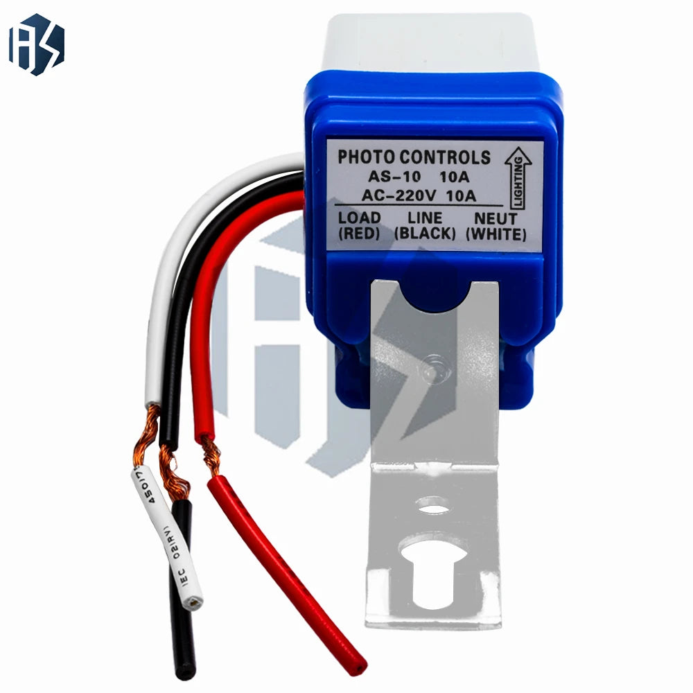 AS-10 Photocell Street Light Switch Automatic AC 220V 50-60Hz 10A DC Zpaxo