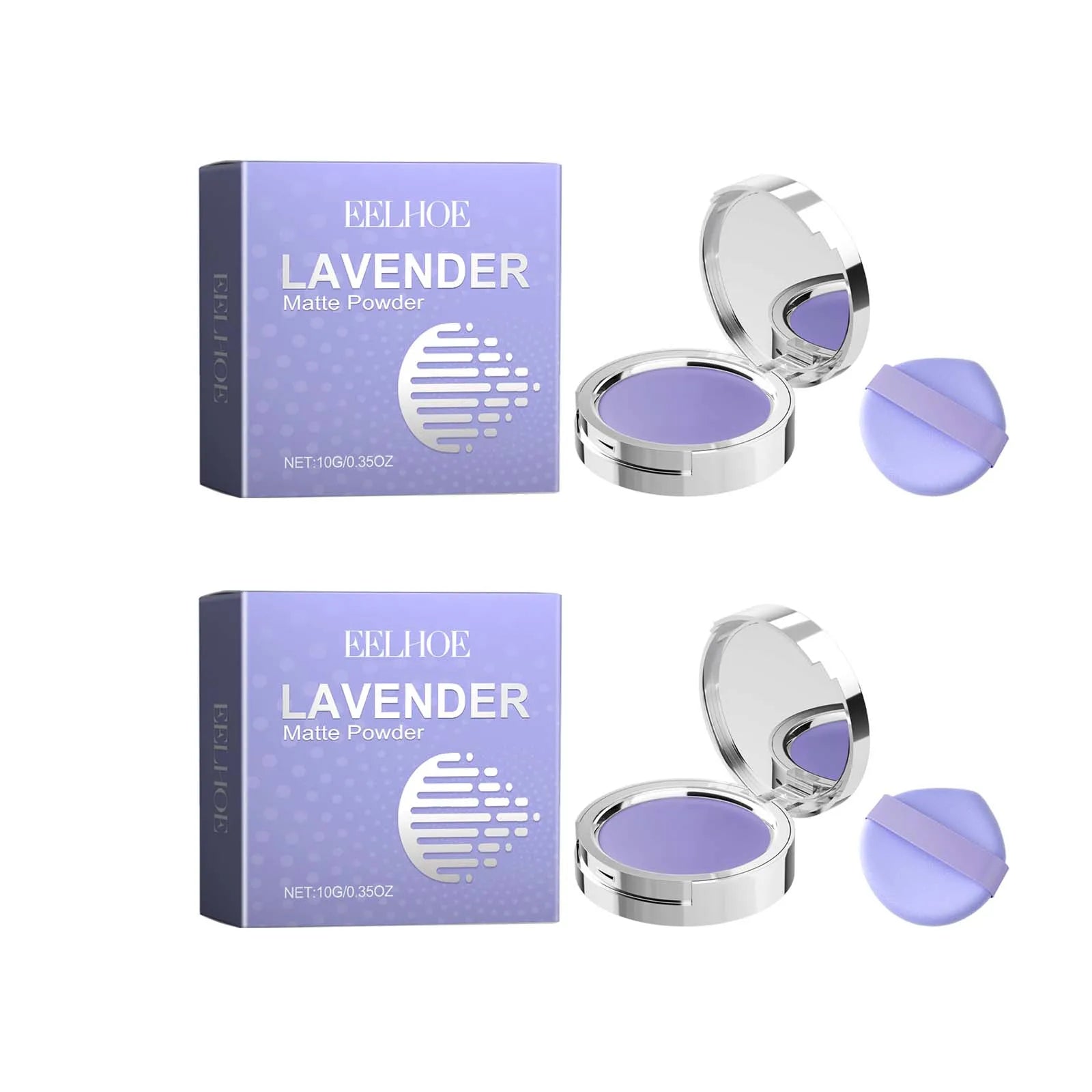 Eelhoe Lavender Matte Setting Powder – Oil Control, Waterproof Matte Setting Powder Zpaxo 2Pcs 10g