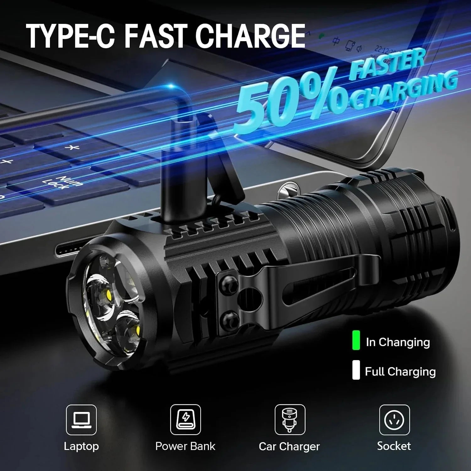 Rechargeable LED Mini Pen Clip Flashlight – 1000LM Waterproof
