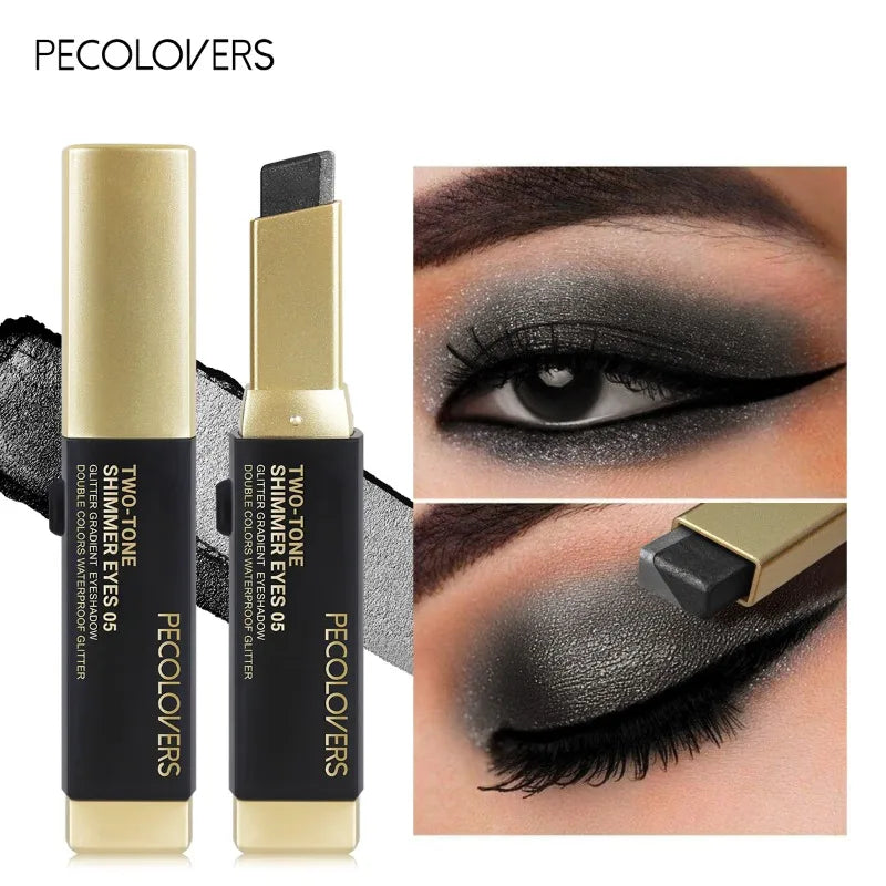 Double Color Eyeshadow Stick Glitter Highlight Shadow Stick Eye Makeup Waterproof Lasting Shimmer Metallic Eyeshadow Makeup Zpaxo