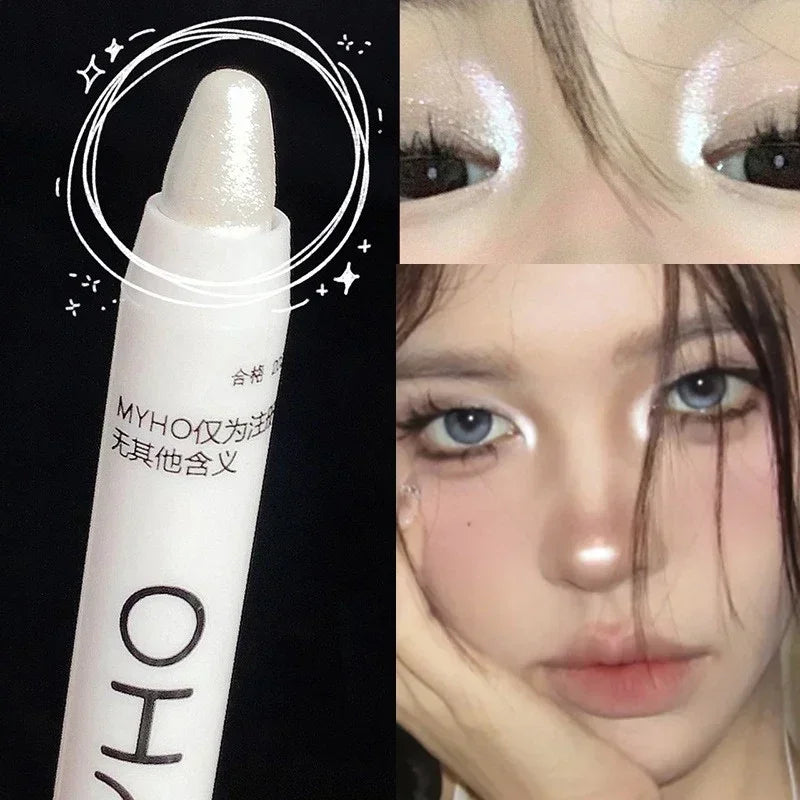 Pearly Matte Eyeshadow Stick White Eyeliner Shimmer Silver Highlighter Lying Silkworm Pen Monochrome Brightening Eye Shadow Pen Zpaxo