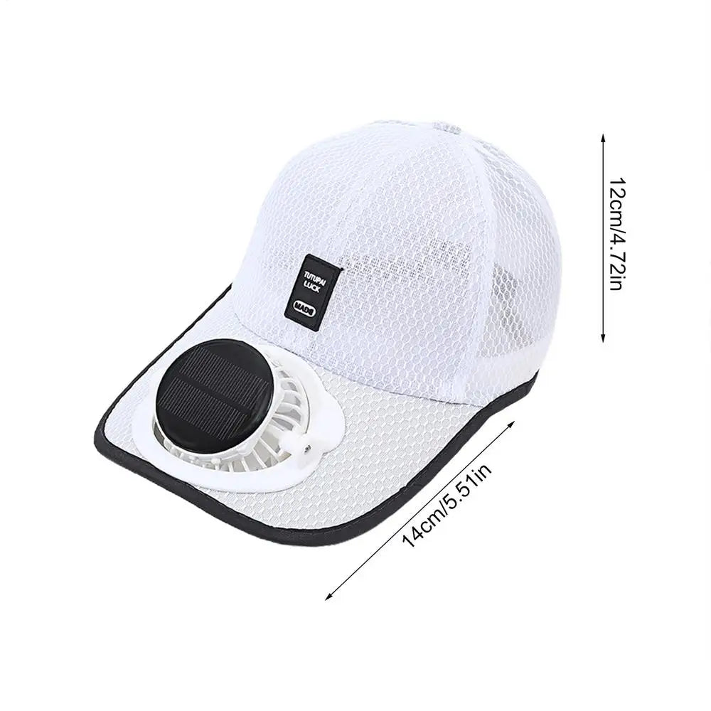 Solar Powered Fan Hat Baseball Breathable Beach Cooling UV Protection