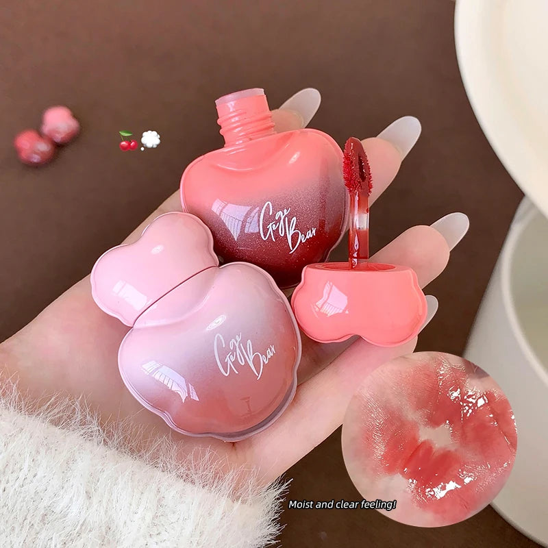Love Heart Mirror Water Light Lip Gloss Long-lasting Shimmer Moisturizing Smooth Lip Glaze Easy To Color Non-stick Lip Makeup Zpaxo