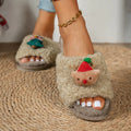 2025 New Women Slippers Cute Cartoon Christmas Candy Slides Women Warm Indoor Home Slippers Autumn and Winter Shoes for Women Zpaxo Khaki 42-43
