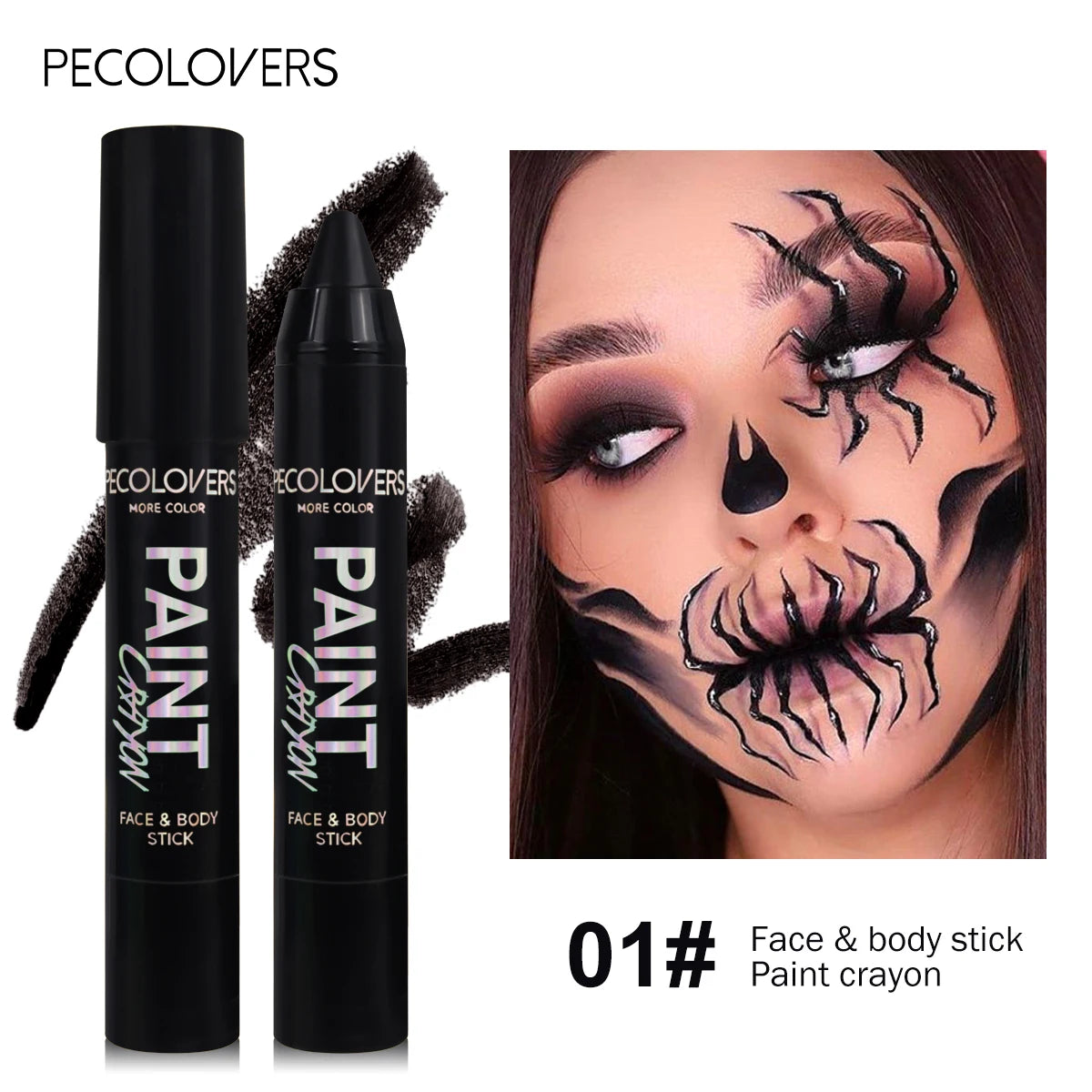 Face & Body Paint Sticks Body Paint in Blue black green Sweat-Proof & Water-Resistant Halloween & LongLasting Effect Zpaxo 01