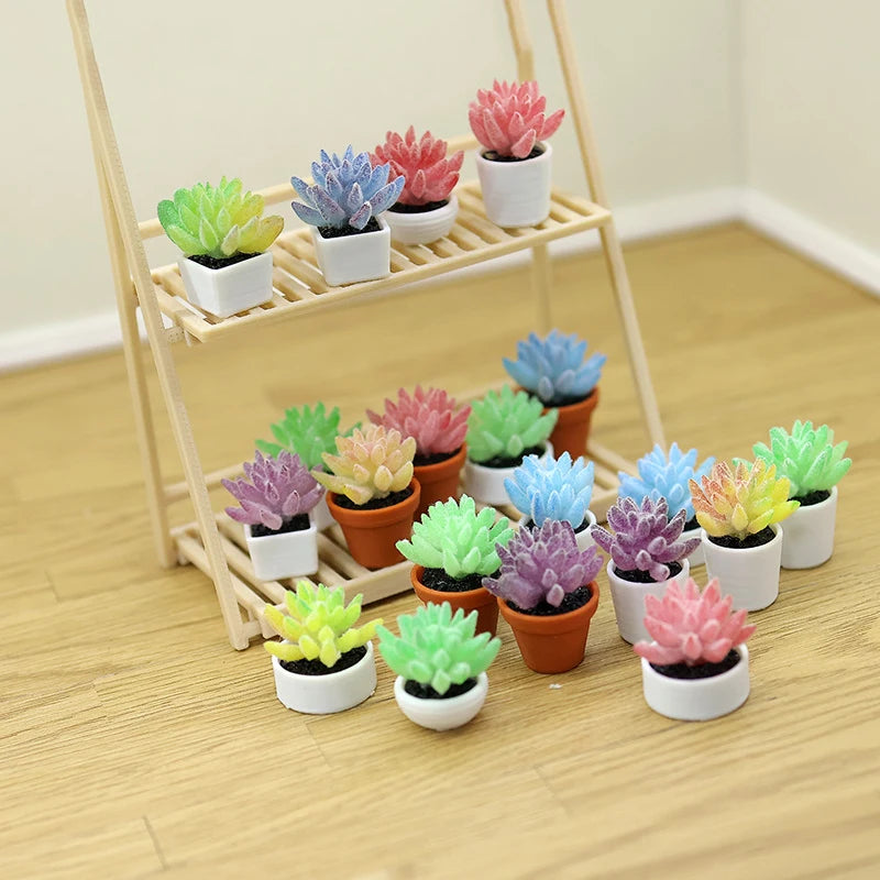 Simulation Mini Potted Plants Model Dollhouse Bonsai Decoration Micro Zpaxo