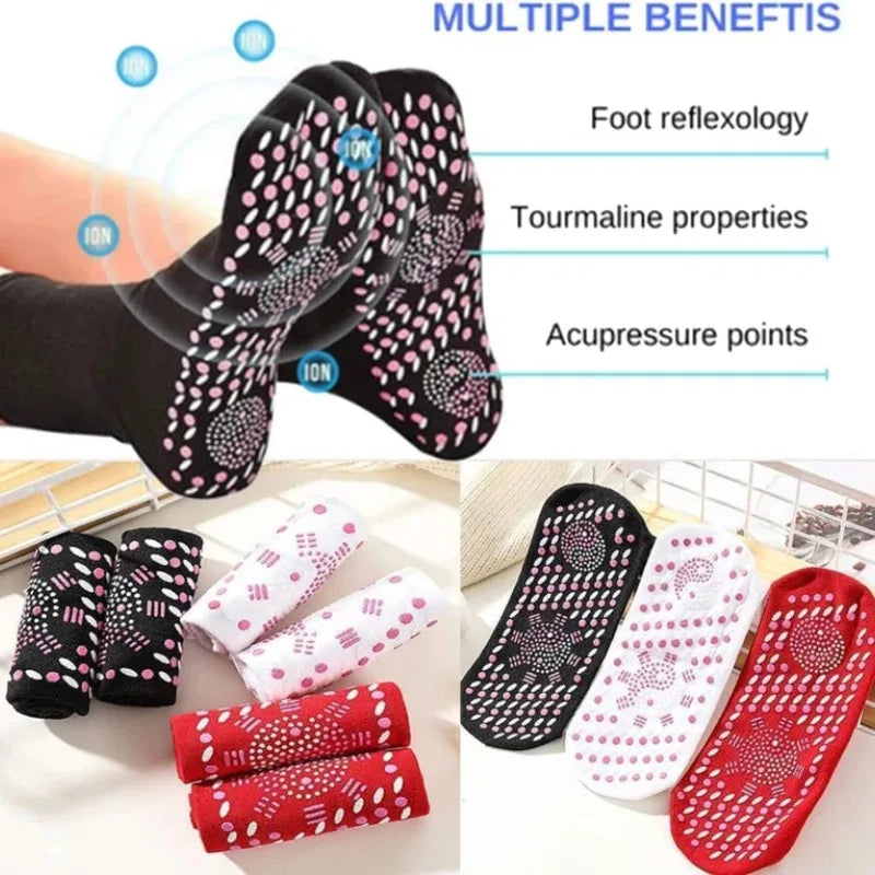 Self-Heating Tourmaline Thermal Socks – Men & Women