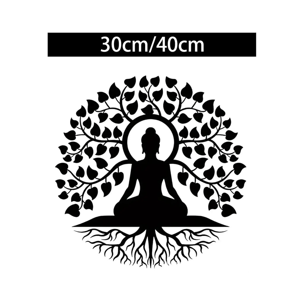 Black Buddha Metal Wall Art – Zen Spiritual Decor | 30 & 40cm Metal Wall Sculpture Zpaxo