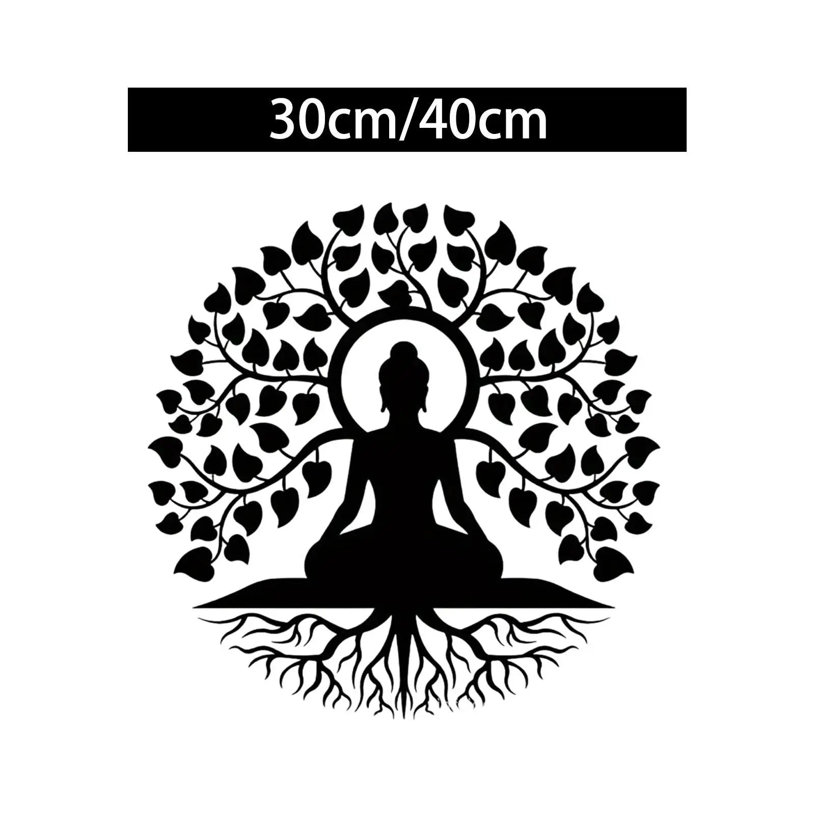 Black Buddha Metal Wall Art – Zen Spiritual Decor | 30 & 40cm Metal Wall Sculpture Zpaxo
