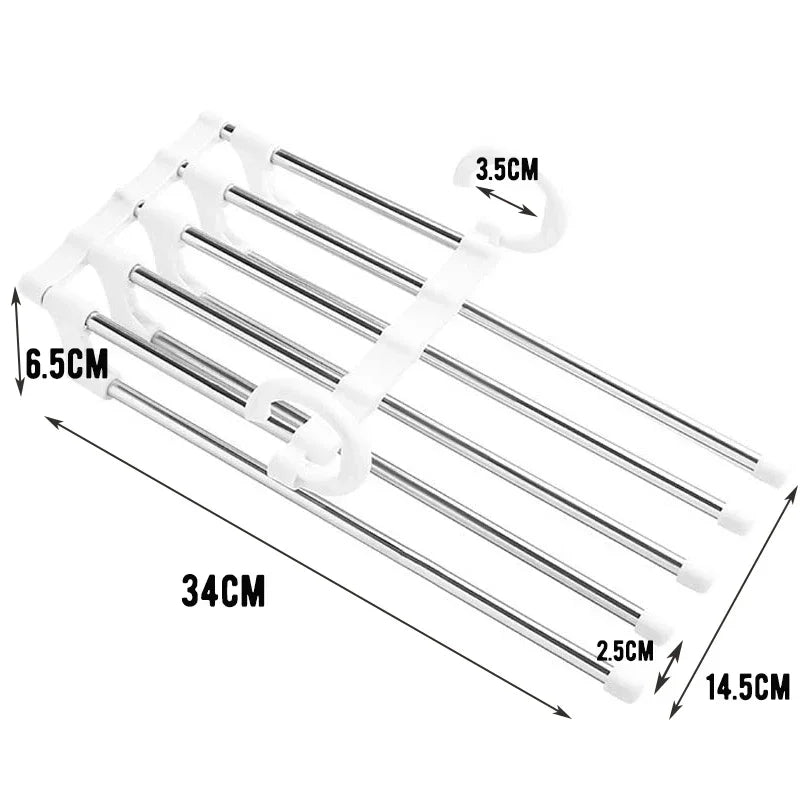 Pants Hanger Clothes Hangers Tongs Clothes Rack Hangers Stainless Steel Folding Pant Rack Tie Hanger Bedroom Closet Organizer Zpaxo white