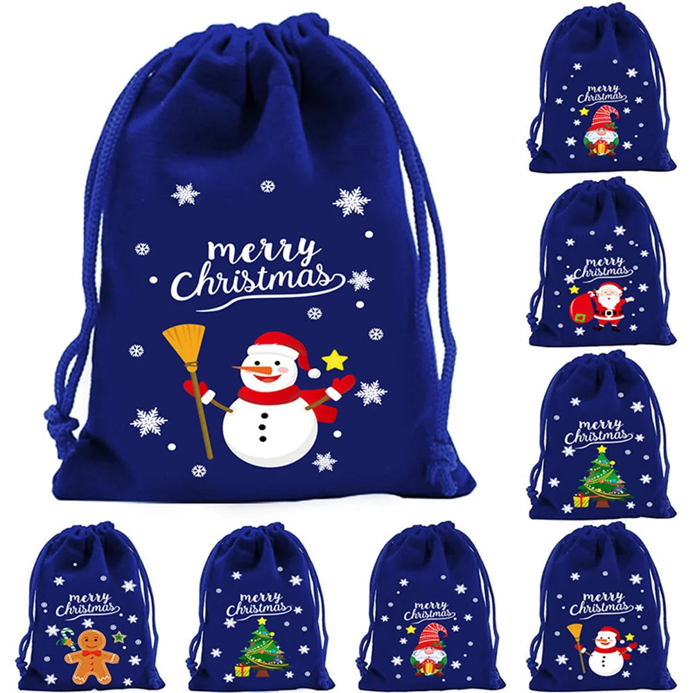 Christmas Velvet Drawstring Gift Bags – Candy & Jewelry Pouches Drawstring Gift Bag Zpaxo