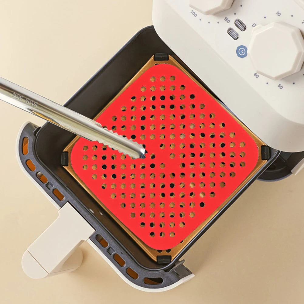 Air Fryer Silicone Liner Mat Reusable Non-Stick Baking Mat Round Square Kitchen Air Fryer Accessories Zpaxo