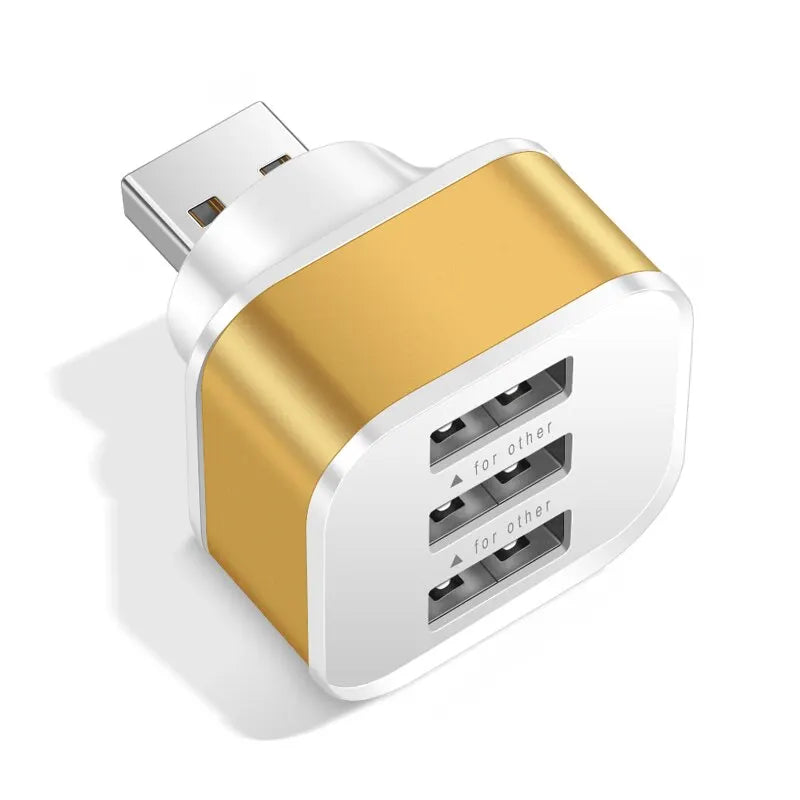 3 Port USB Slots Adaptor Extender USB2 0 1 Multple Interface Splitter Zpaxo Gold