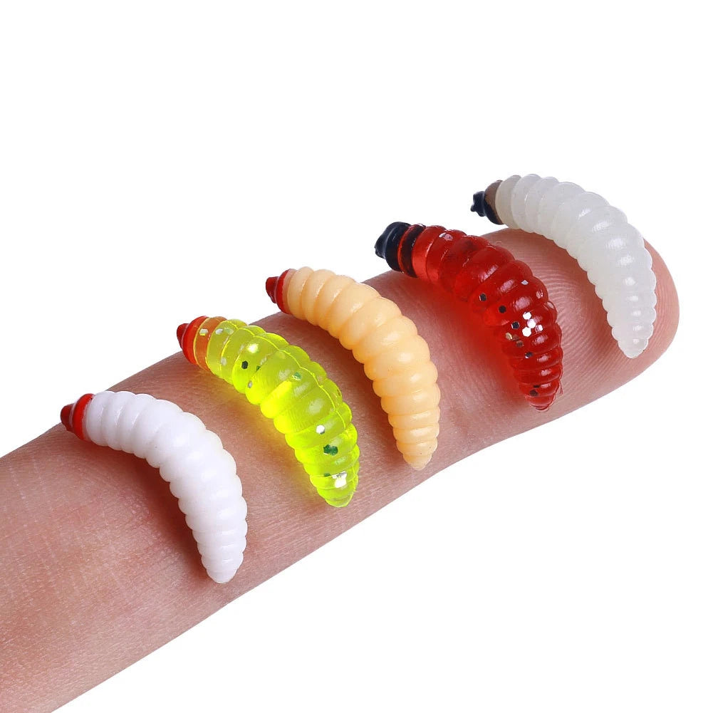 Artificial Bread Worm Baits Maggot Grub Soft Fishing Lure Simulation