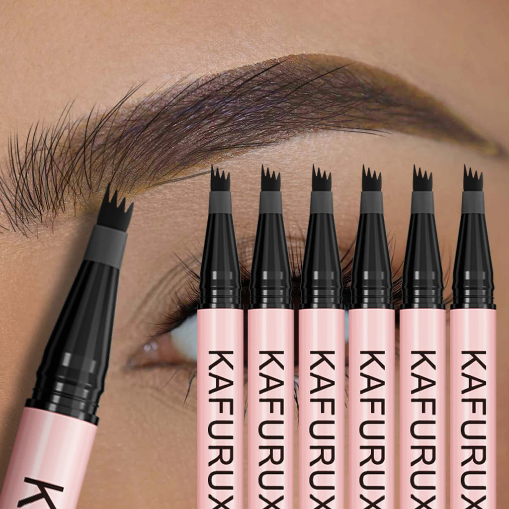 6 Colors Brown Eyebrow Pen Waterproof 4 Split Tip Black Eyebrows