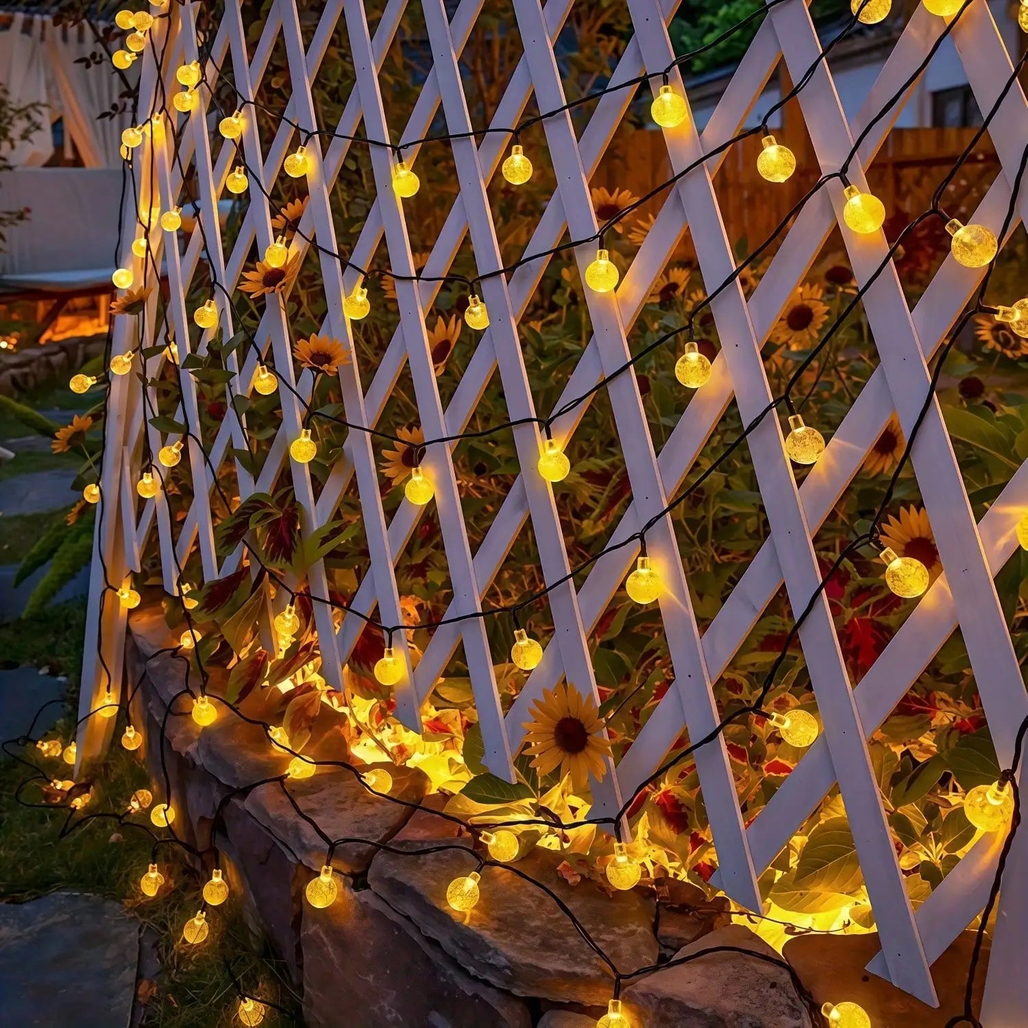 5m 7m 12m Warm Light Solar Bubble Lamp Outdoor Decorative Lights
