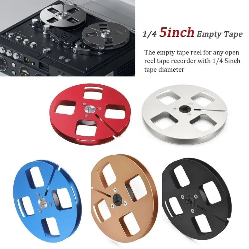 652F Lightweight 5inch Empty Take Up Reel for 1/4Inch Tape Aluminum Construction 4 Wind Resistant Holes Zpaxo