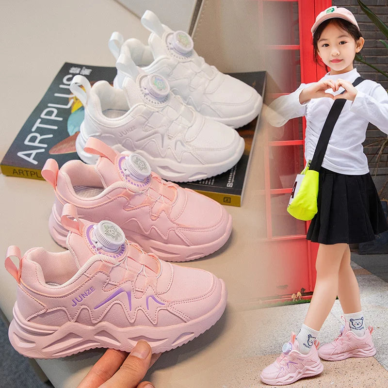 Kids Sport Shoes Pu Leather Comfortable Running Casual Shoe Outdoor Zpaxo