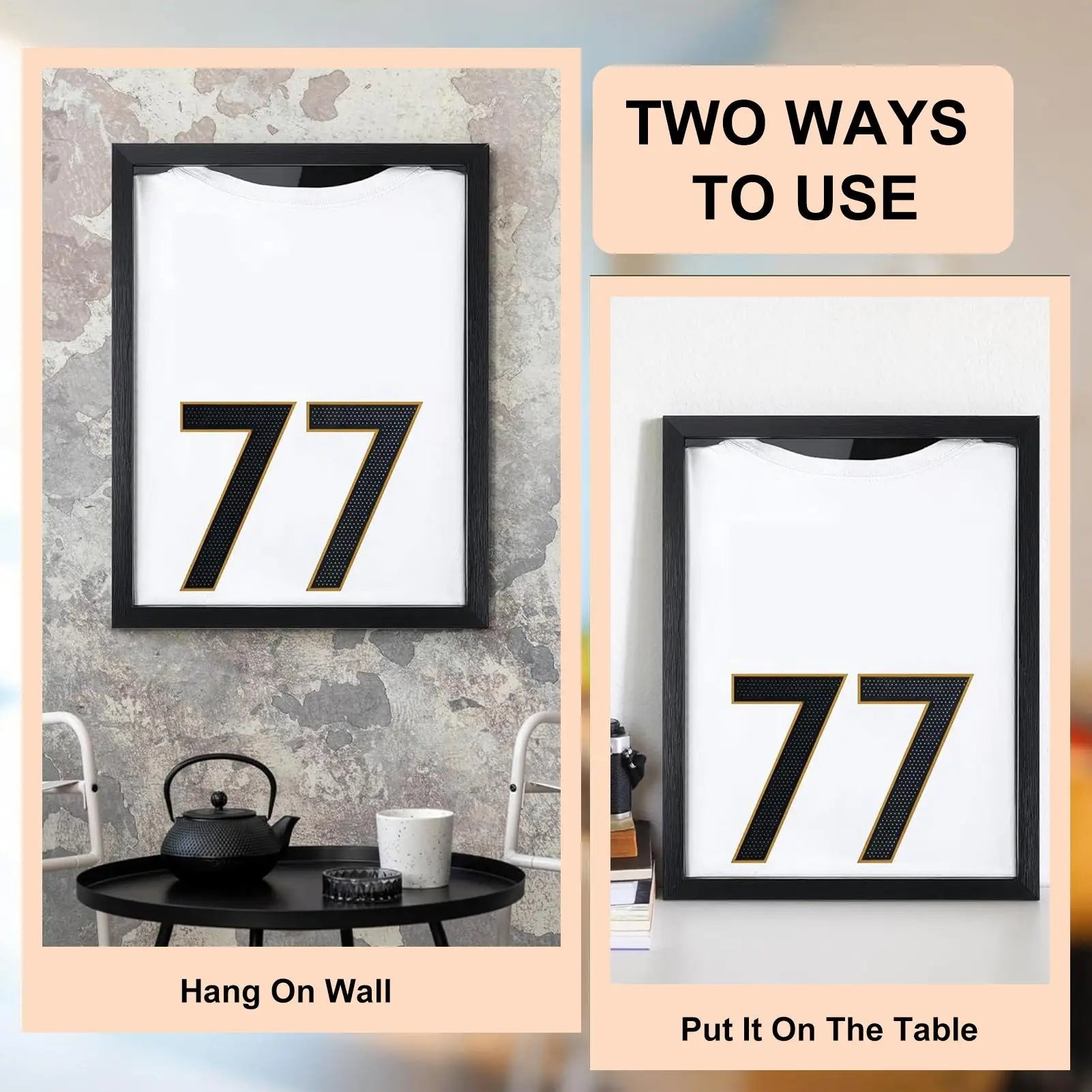 Sports Shirt Frame UV Protection Wall Display Case Home Shelf