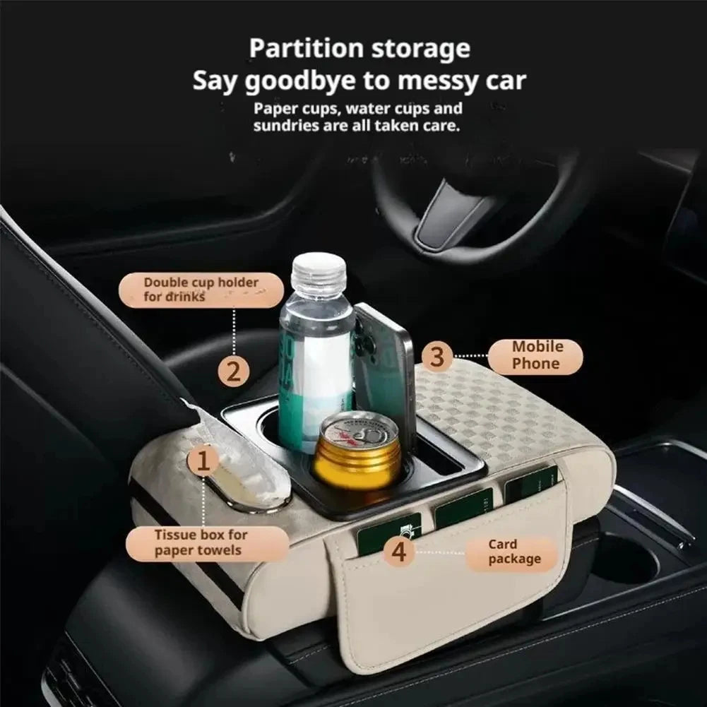 Car Center Console Height Increasing Armrest Cushion Multifunctional