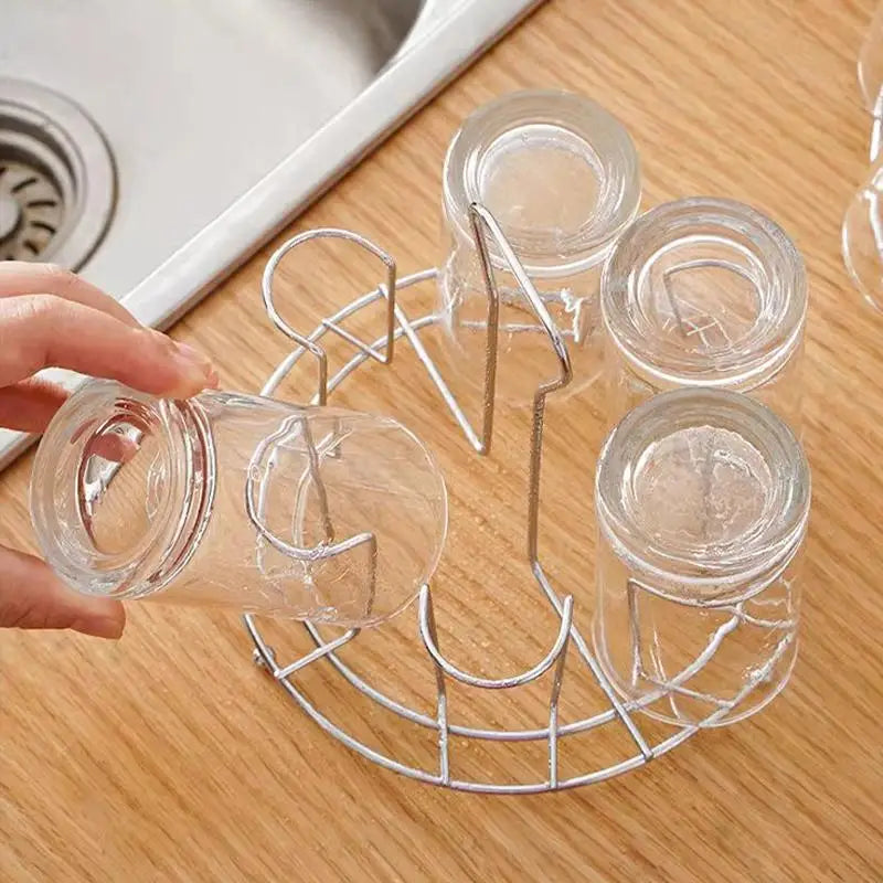Hanging Tea Cup & Glass Storage Rack – Dustproof Drainer