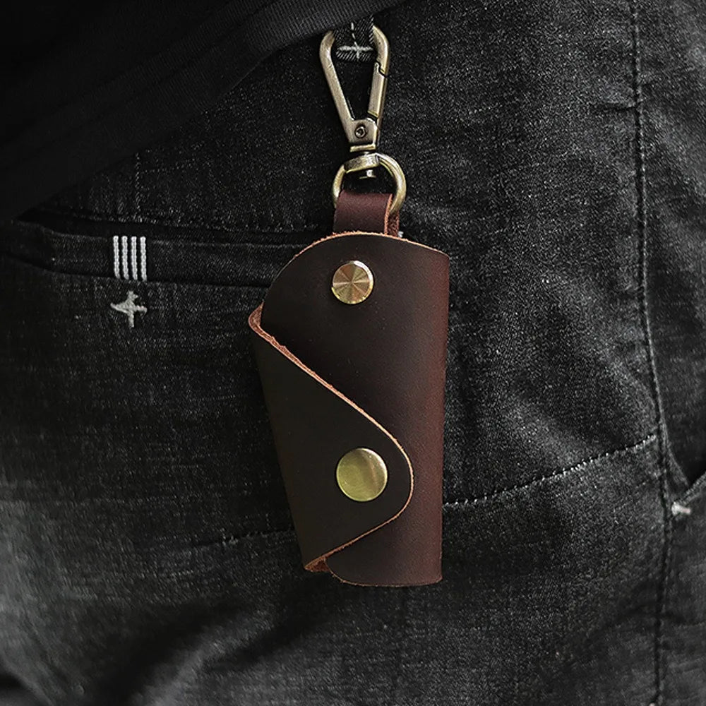 Leather Mini Key Bag Luxury Minimalist Men Car Pouch Multifunctional Zpaxo